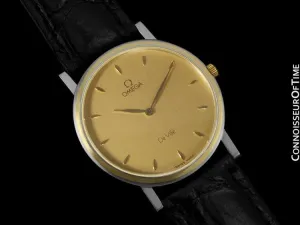 Omega De Ville Mens Ultra Thin Dress Watch - Solid 18K Gold and Stainless Steel