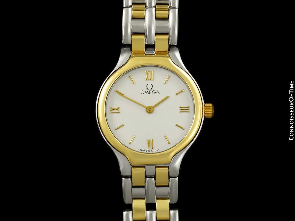 Omega De Ville "SYMBOL" Ladies Quartz Dress Watch - Stainless Steel & Solid 18K Gold