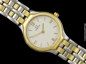 Omega De Ville "SYMBOL" Ladies Quartz Dress Watch - Stainless Steel & Solid 18K Gold