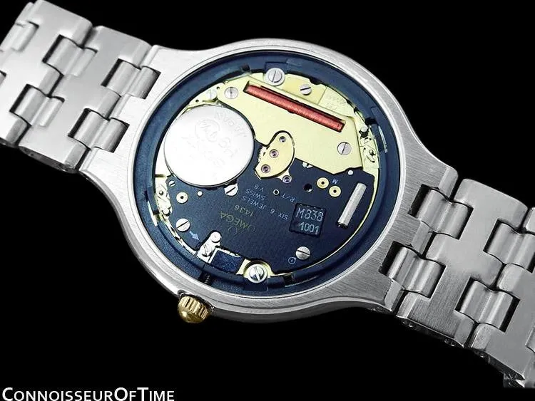 Omega De Ville "Symbol" Mens Quartz Dress Watch - Stainless Steel & Solid 18K Gold
