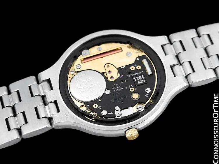 Omega De Ville "Symbol" Mens Quartz Dress Watch - Stainless Steel & Solid 18K Gold