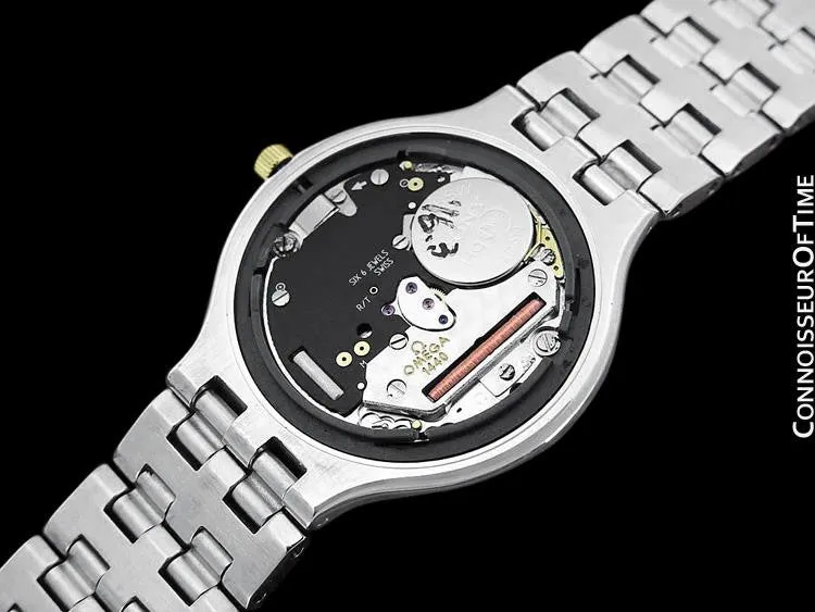 Omega De Ville "Symbol" Mens Quartz Dress Watch - Stainless Steel & Solid 18K Gold