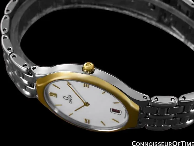 Omega De Ville "Symbol" Mens Quartz Dress Watch - Stainless Steel & Solid 18K Gold