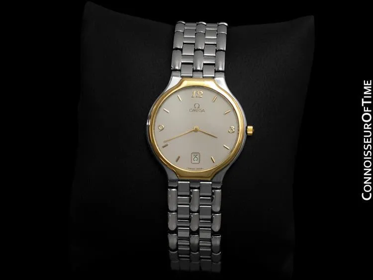 Omega De Ville "Symbol" Mens Quartz Dress Watch - Stainless Steel & Solid 18K Gold