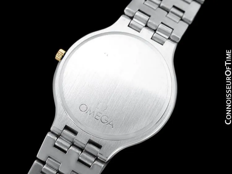 Omega De Ville "Symbol" Mens Quartz Dress Watch - Stainless Steel & Solid 18K Gold