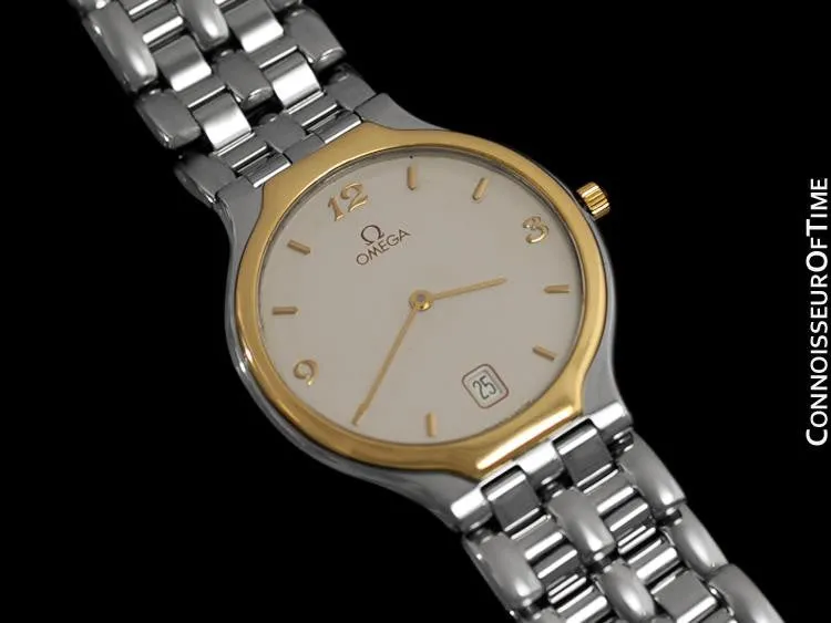 Omega De Ville "Symbol" Mens Quartz Dress Watch - Stainless Steel & Solid 18K Gold