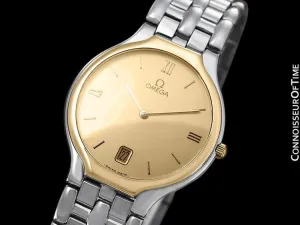 Omega De Ville "Symbol" Mens Quartz Dress Watch - Stainless Steel & Solid 18K Gold