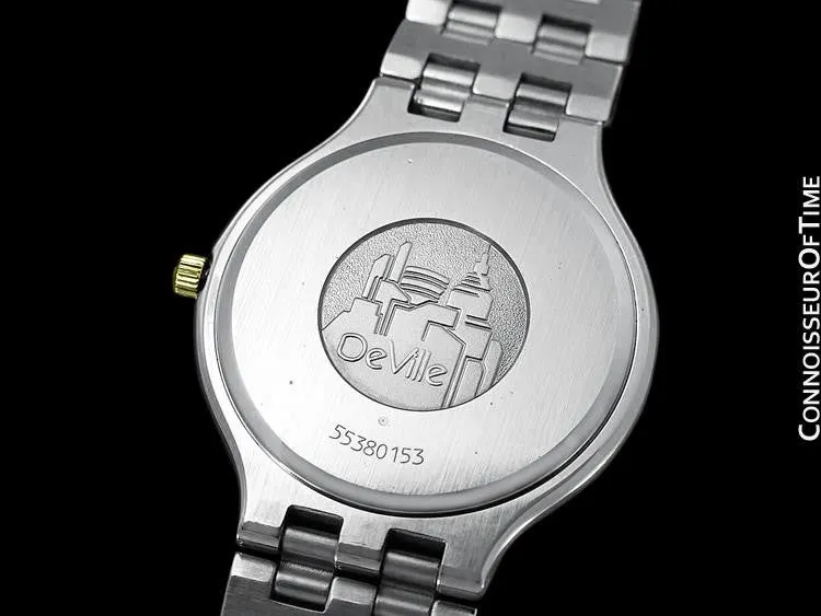 Omega De Ville "Symbol" Mens Quartz Dress Watch - Stainless Steel & Solid 18K Gold