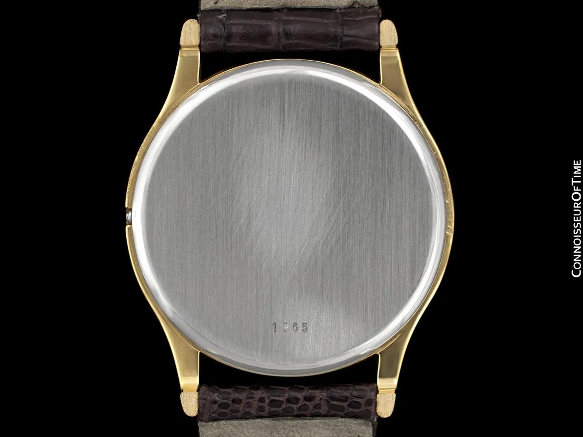 Omega De Ville Vintage Mens Midsize Thin Accuset Dress Watch with White Dial - 18K Gold Plated & Stainless Steel