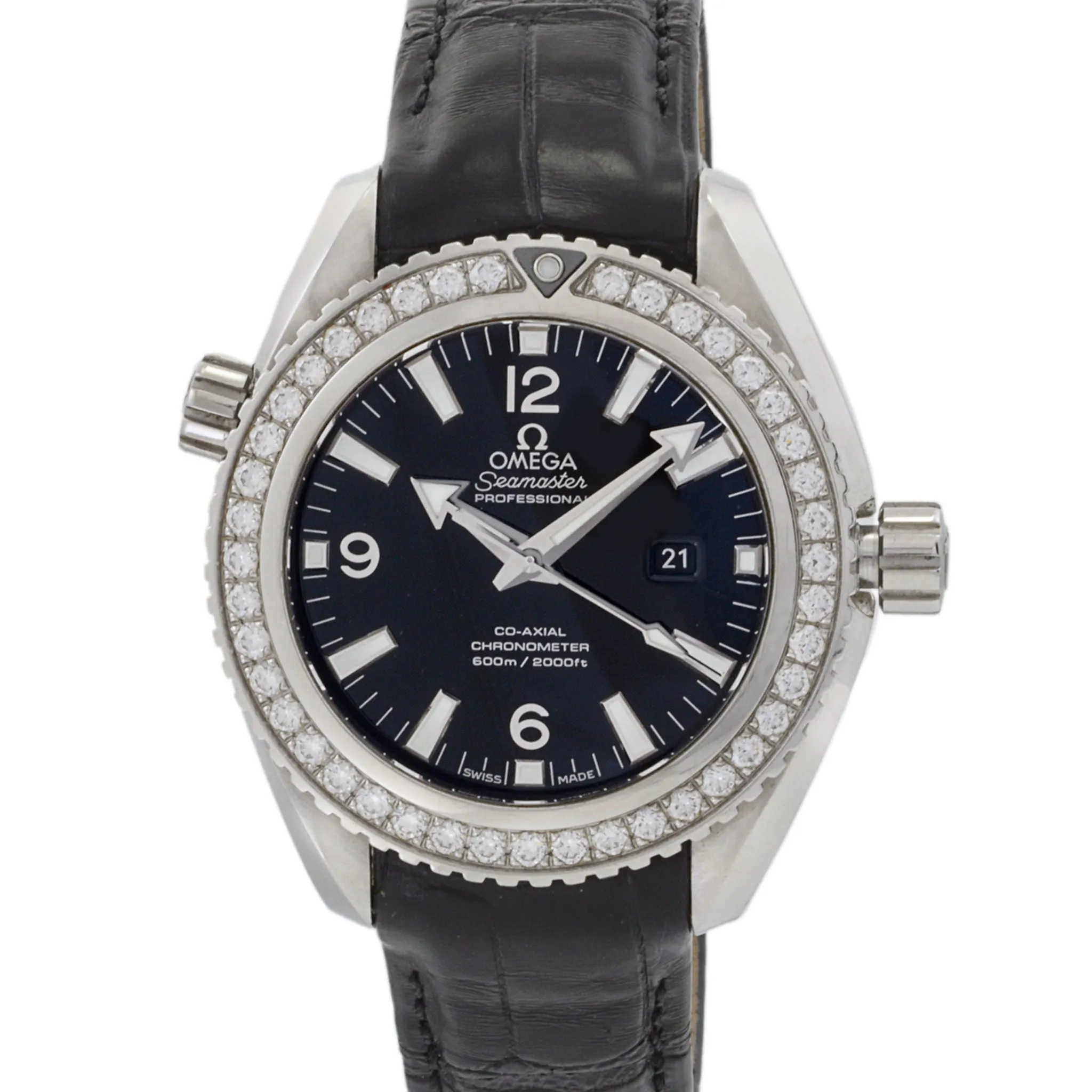 Omega Seamaster Planet Ocean Reference 232.18.38.20.01.001  Factory Set Diamond Bezel