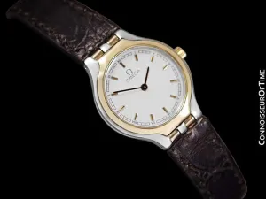 Omega Symbol Ladies Two-Tone Dress Watch - Stainless Steel & Solid 18K Gold