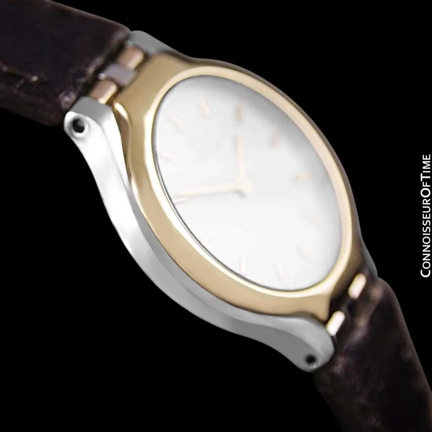 Omega Symbol Ladies Two-Tone Dress Watch - Stainless Steel & Solid 18K Gold