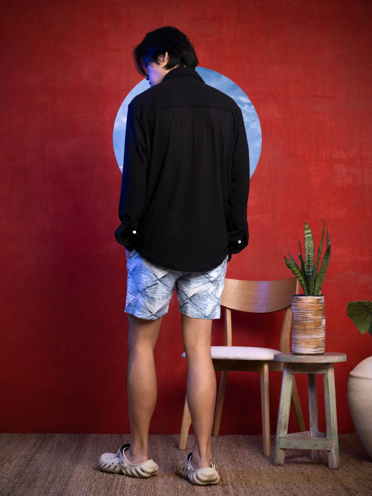 One chest pocket detailed polyester shirt