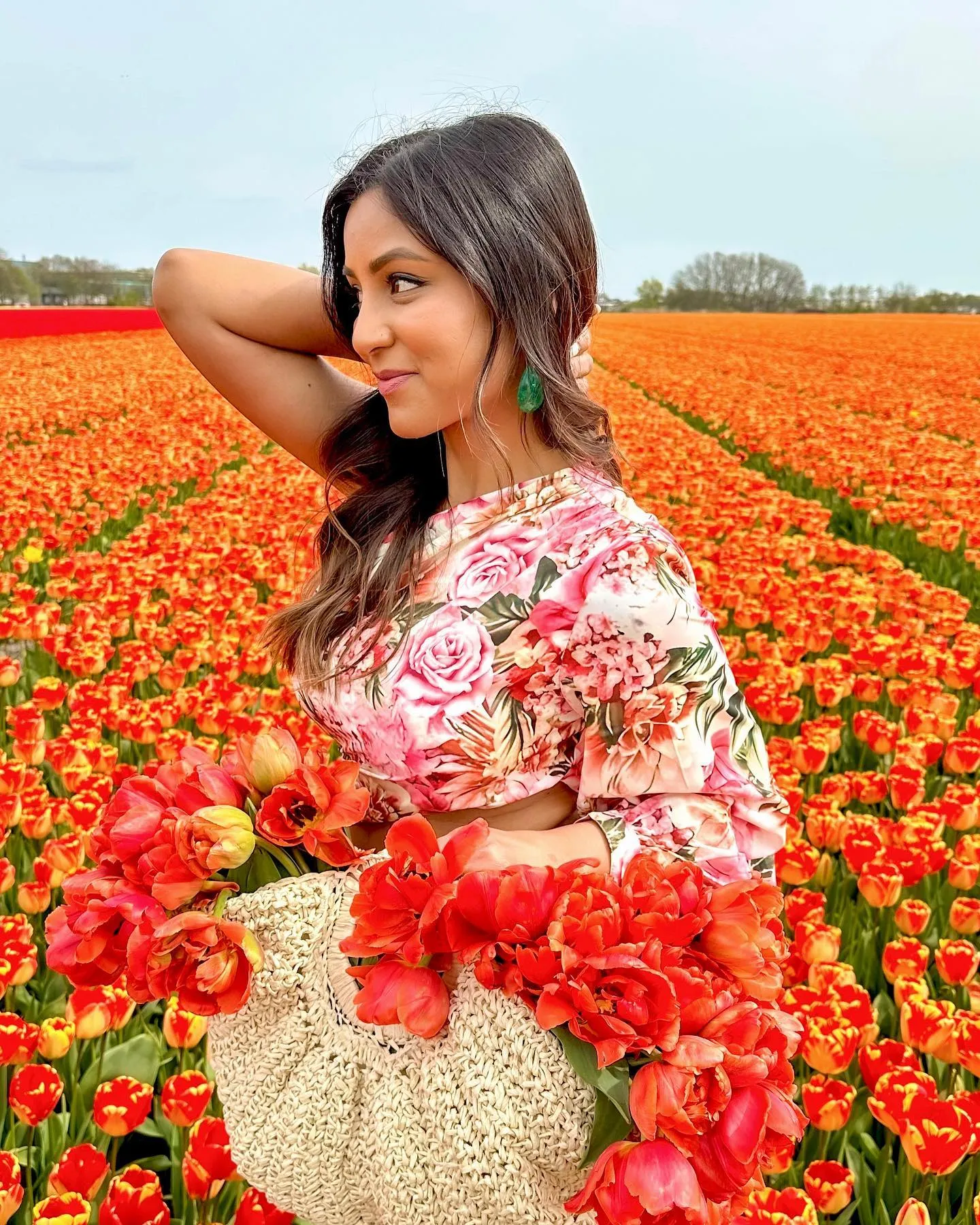 One Shoulder Chain Floral Maxi Dress