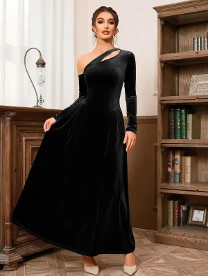 One Shoulder Cut Out Maxi Bodycon Dress HB10063