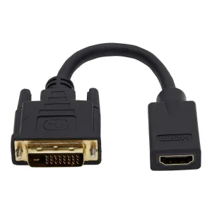 Onn DVI To HDMI Adapter, Connect Computer To HDTV Or Monitor Black 4 Inch