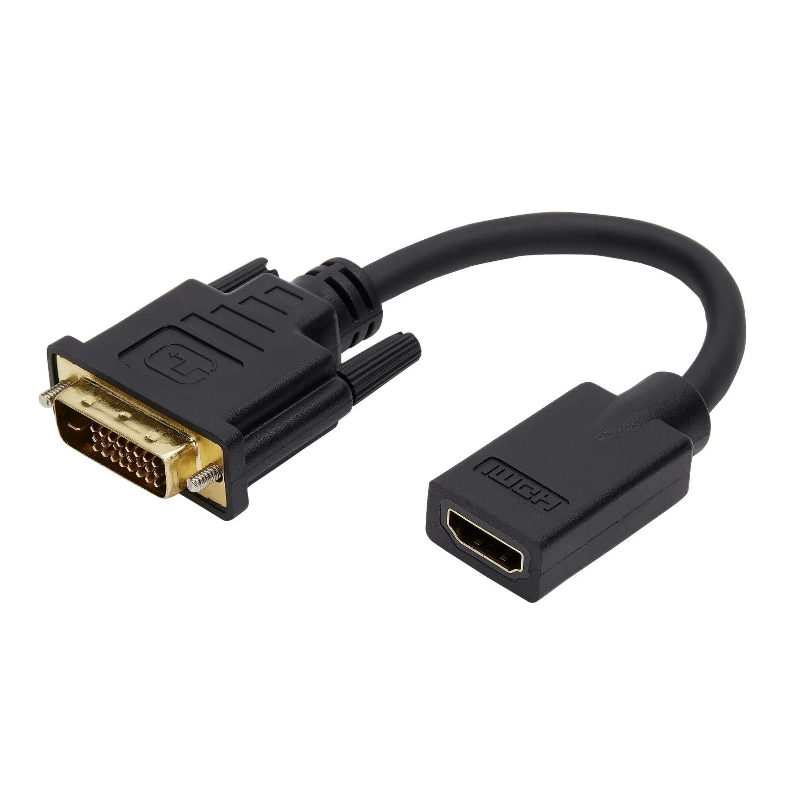 Onn DVI To HDMI Adapter, Connect Computer To HDTV Or Monitor Black 4 Inch