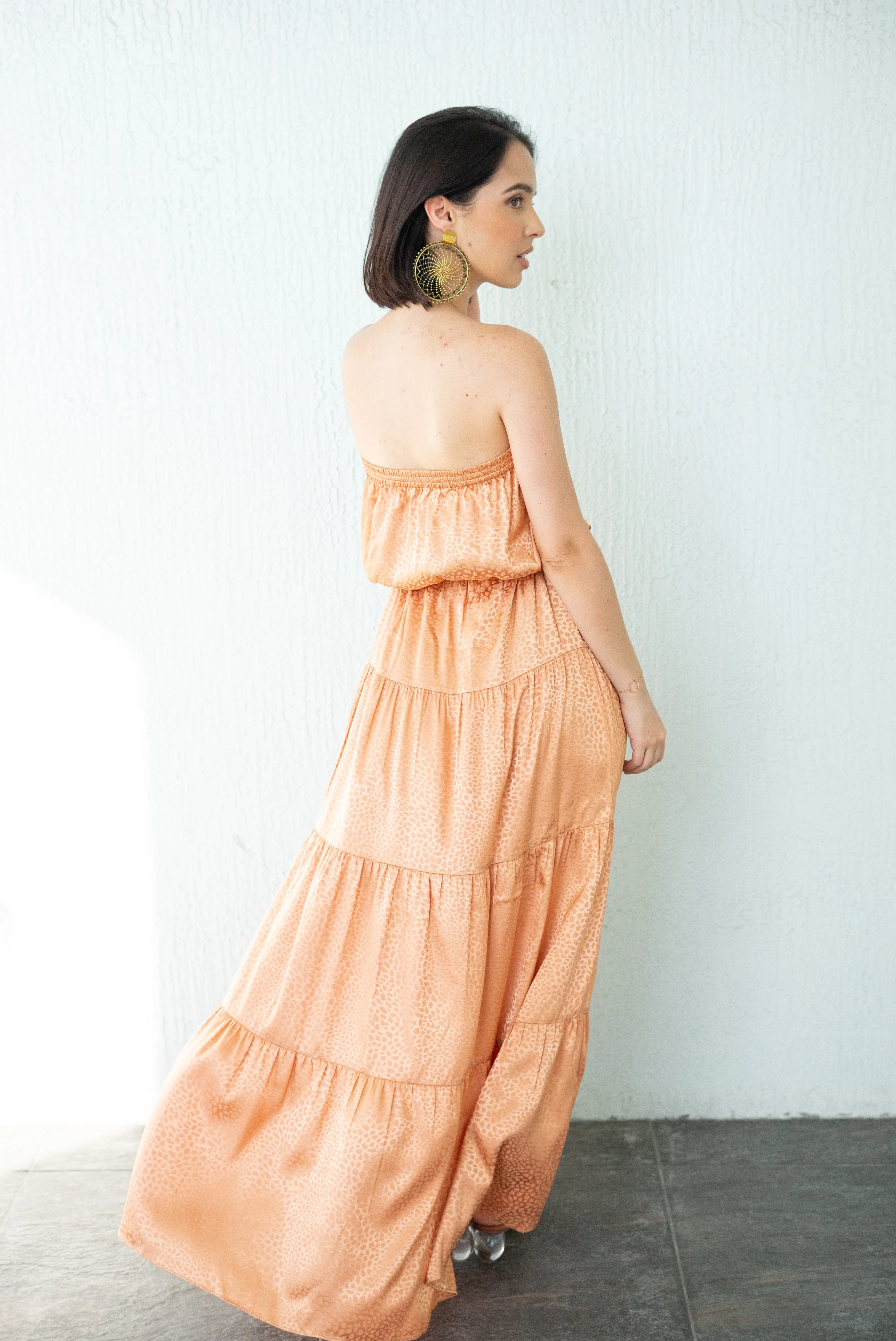ORANGE BEACH STRAPLESS MAXI DRESS