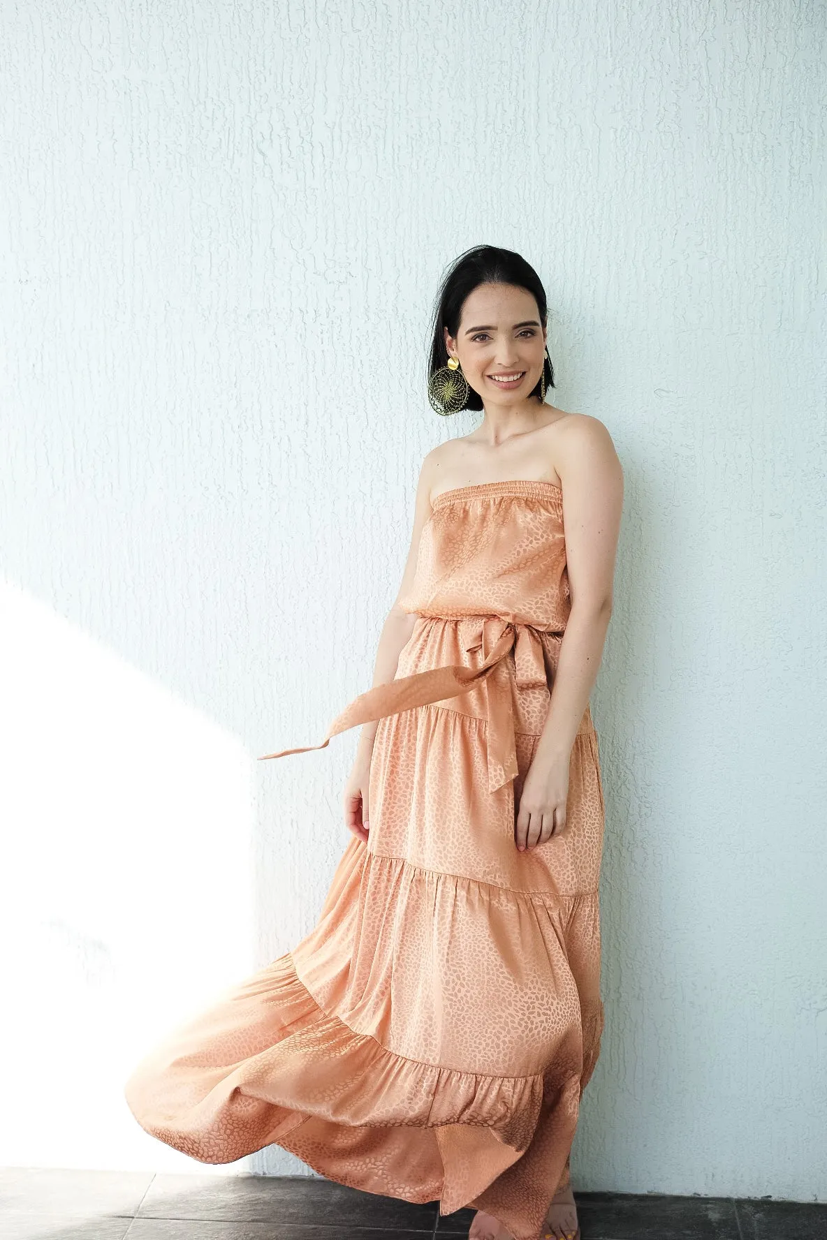 ORANGE BEACH STRAPLESS MAXI DRESS