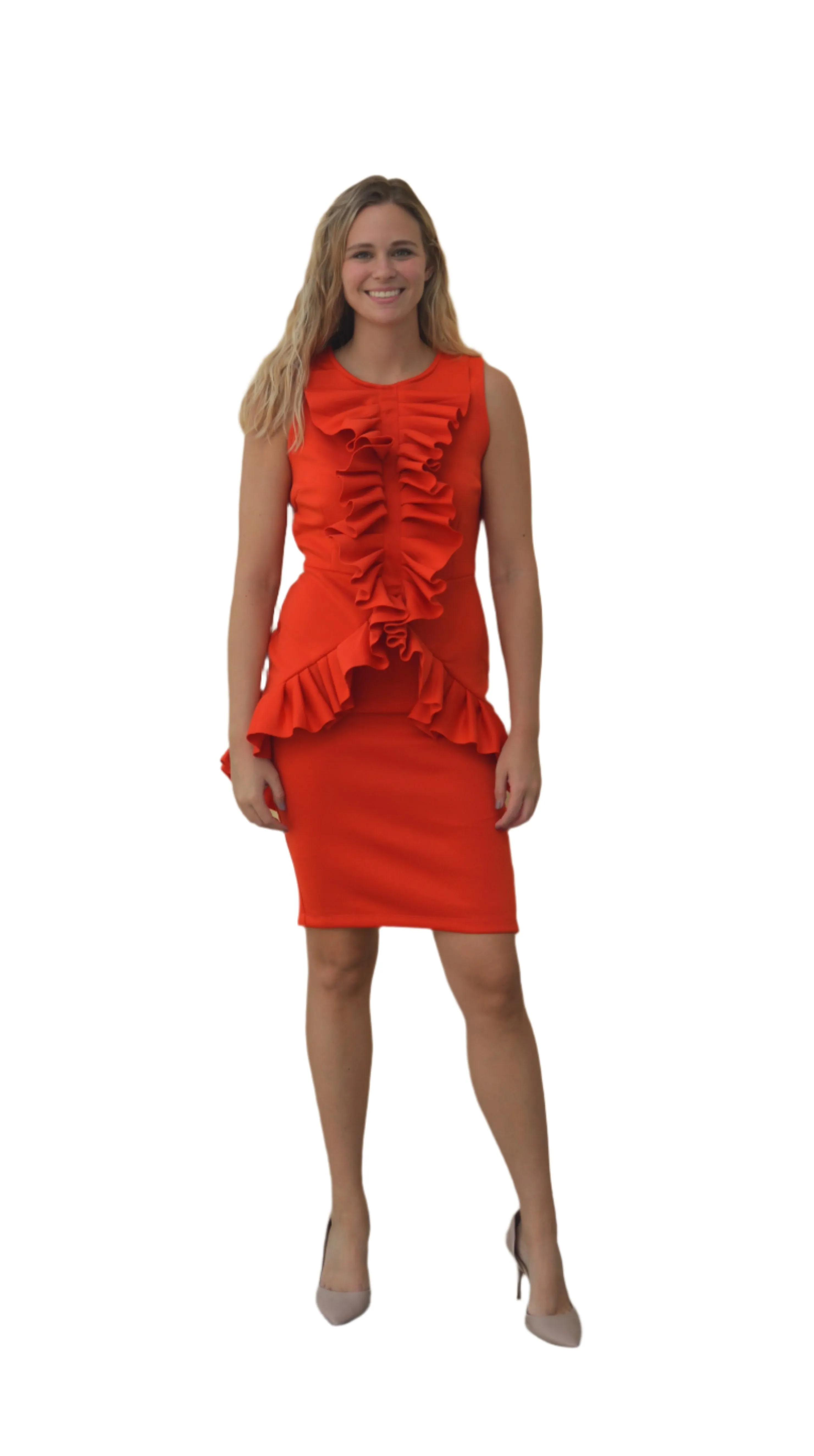 Orange Ruffle Dress