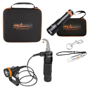 OrcaTorch D630 V2.0 Dive Torch with Carry Case Gift Set