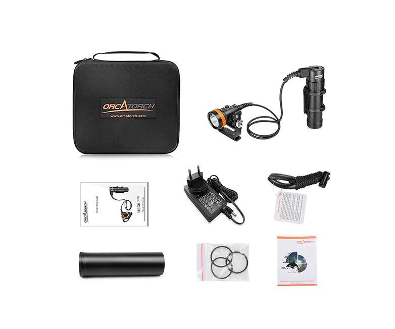OrcaTorch D630 V2.0 Dive Torch with Carry Case Gift Set