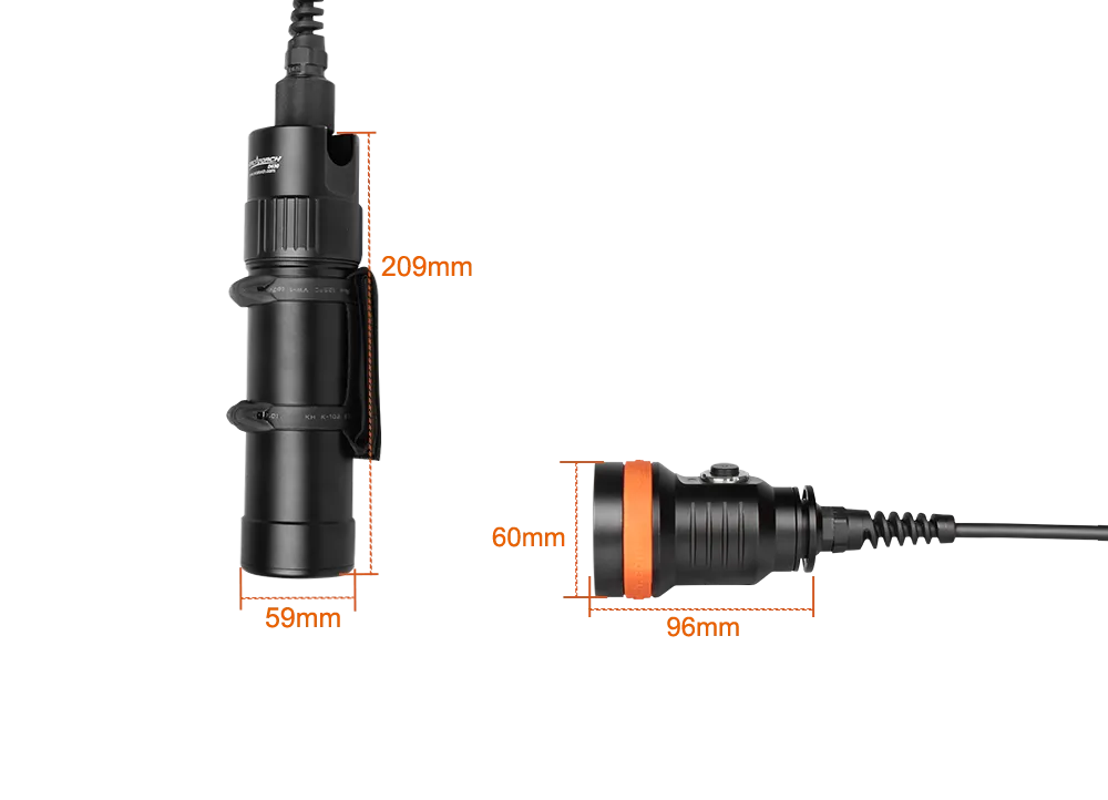 OrcaTorch D630 V2.0 Dive Torch with Carry Case Gift Set