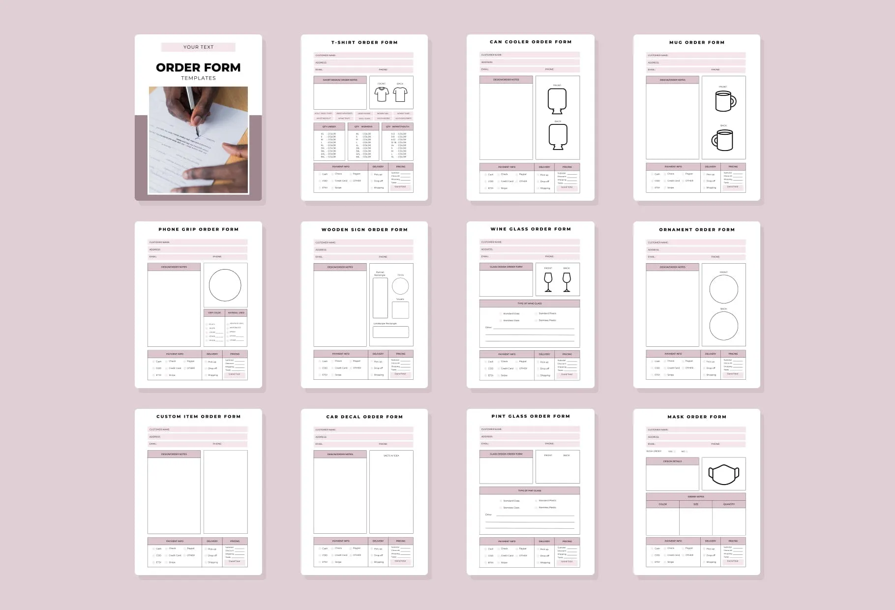 Order Forms Canva Template Bundle
