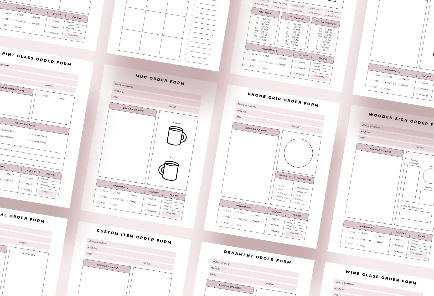 Order Forms Canva Template Bundle