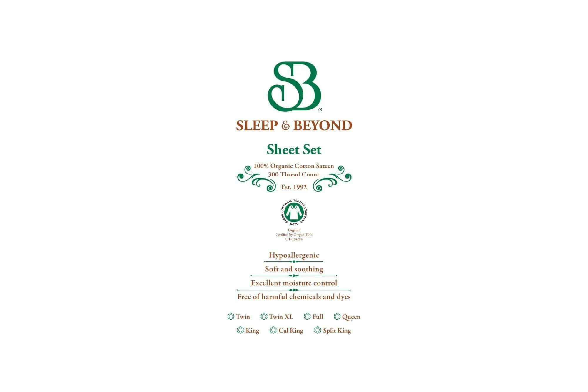 Organic Cotton Sheet Set by S&B