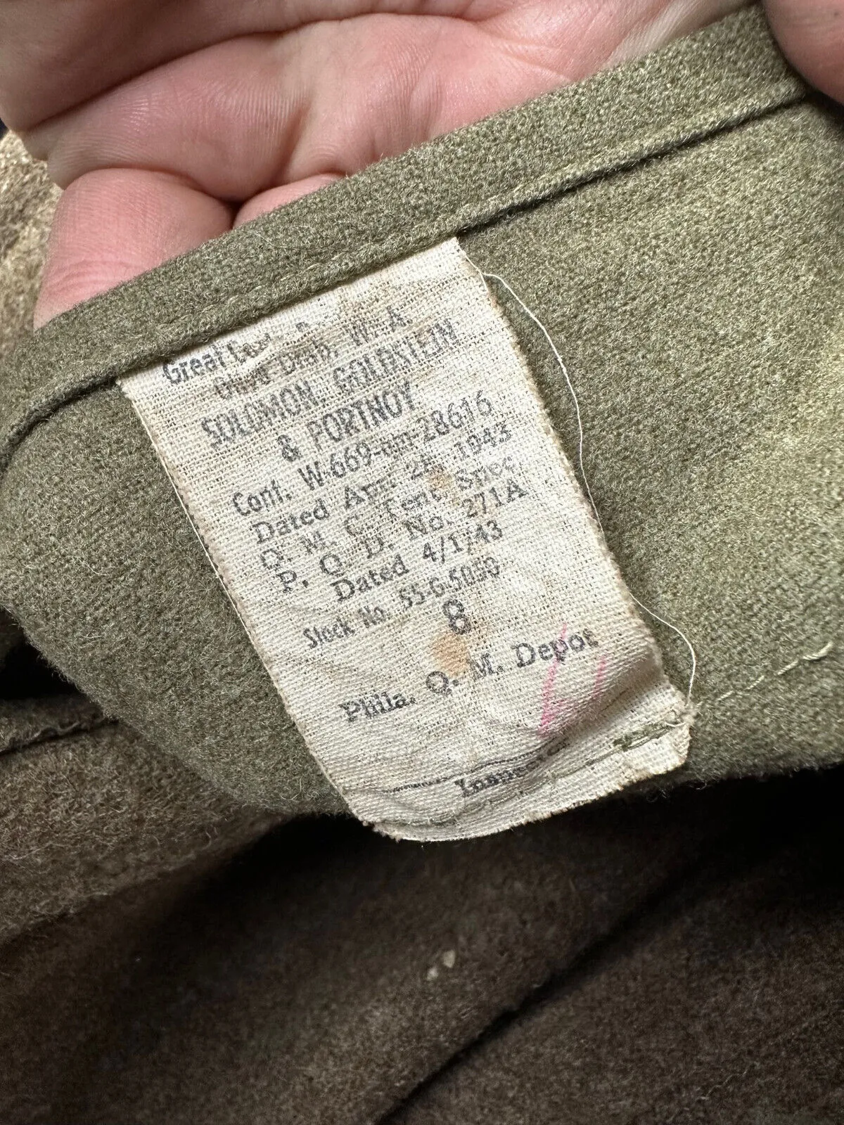 Original WW2 British Army Soldiers Greatcoat - US MADE - 1943 Dated Lend Lease