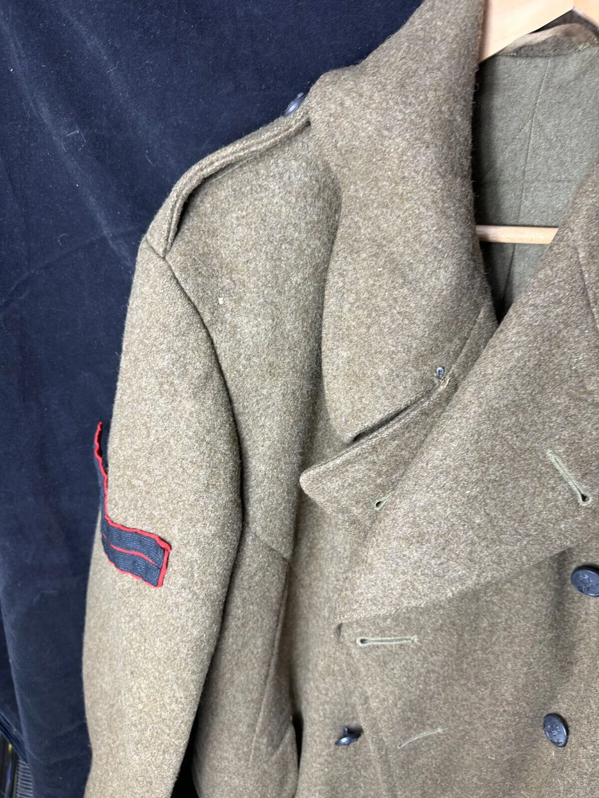 Original WW2 British Army Soldiers Greatcoat - US MADE - 1943 Dated Lend Lease