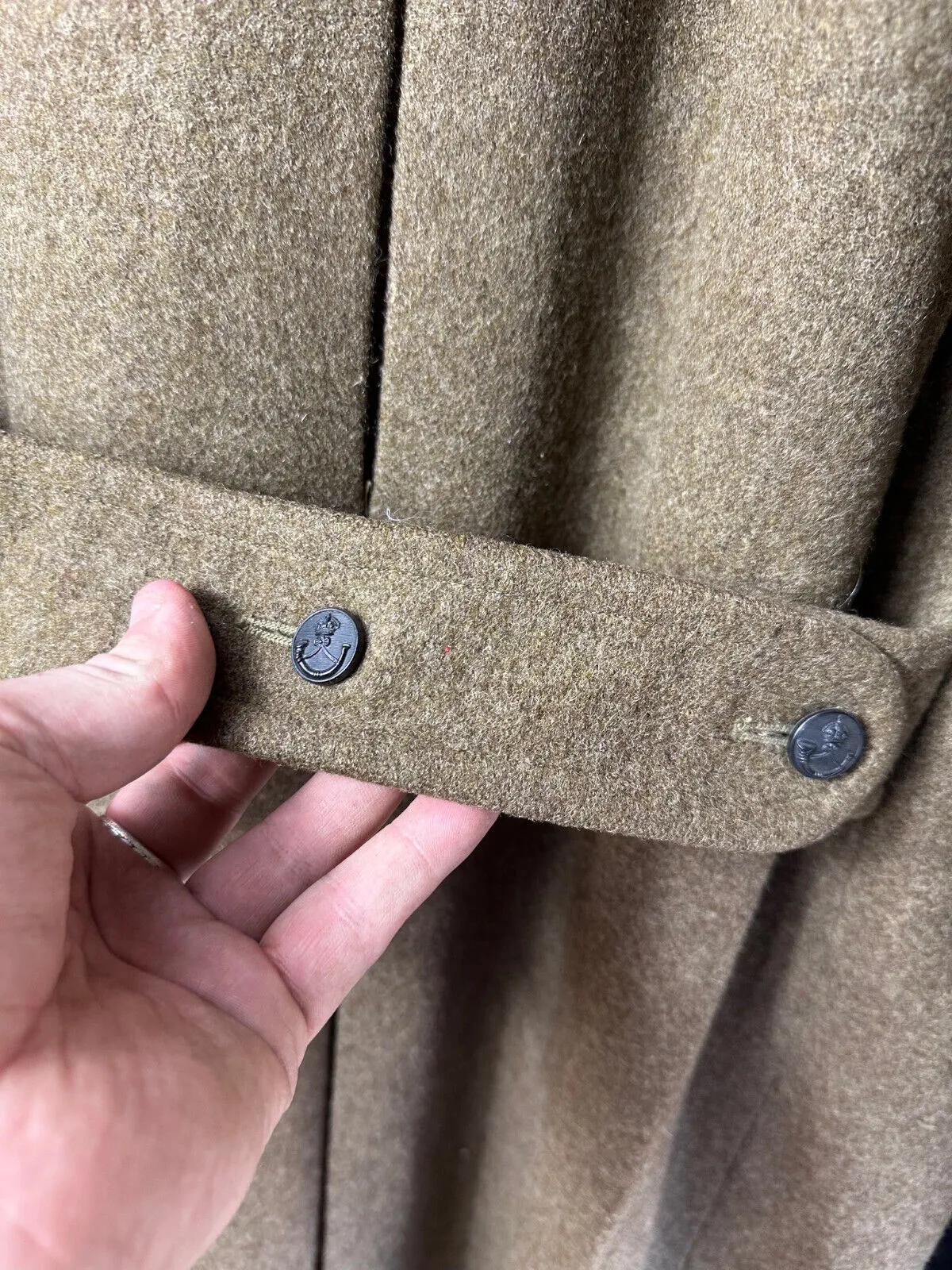 Original WW2 British Army Soldiers Greatcoat - US MADE - 1943 Dated Lend Lease