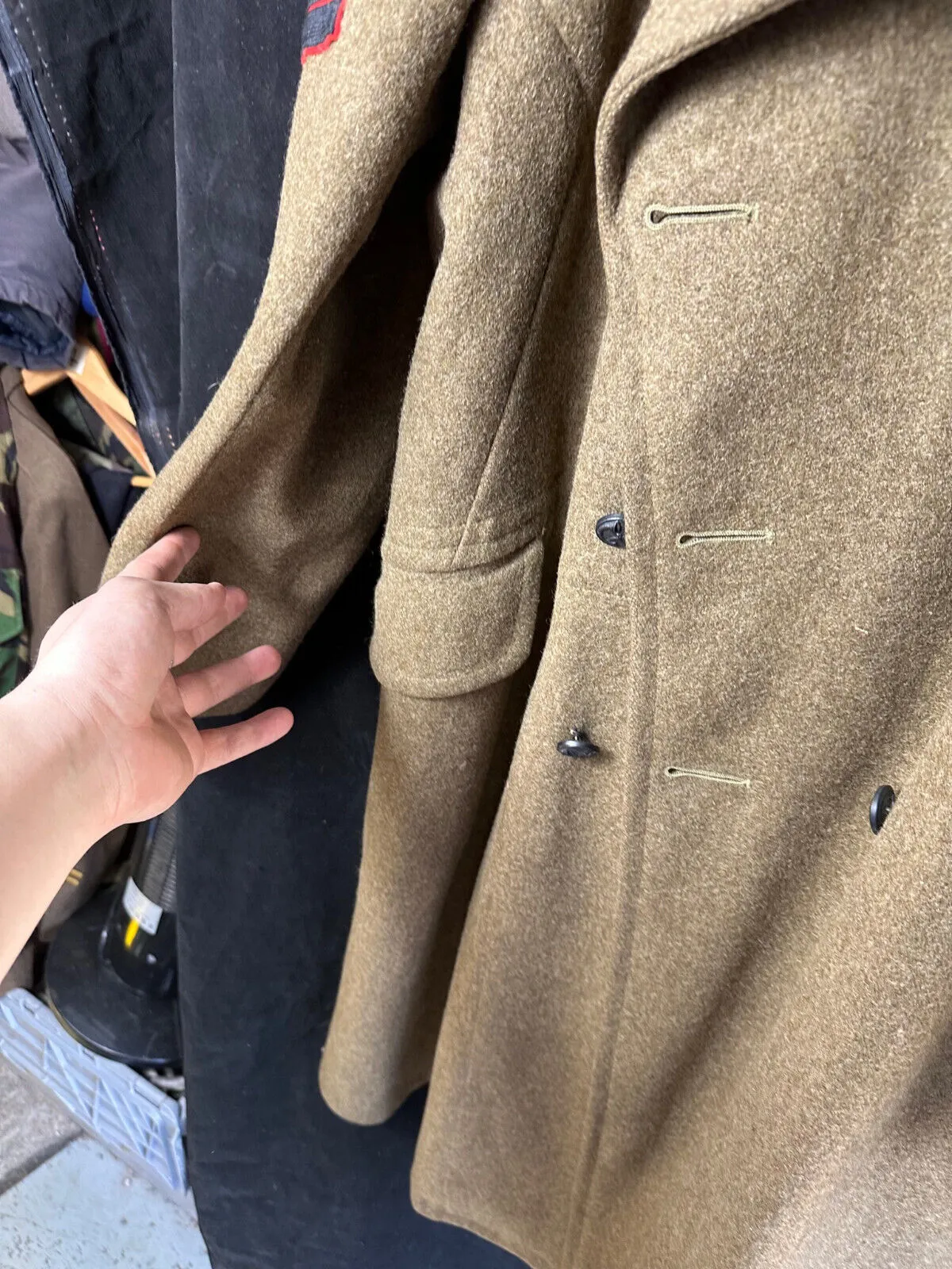 Original WW2 British Army Soldiers Greatcoat - US MADE - 1943 Dated Lend Lease