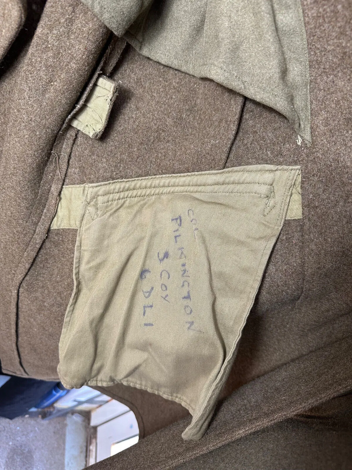 Original WW2 British Army Soldiers Greatcoat - US MADE - 1943 Dated Lend Lease