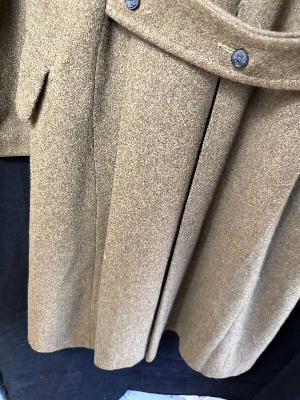 Original WW2 British Army Soldiers Greatcoat - US MADE - 1943 Dated Lend Lease