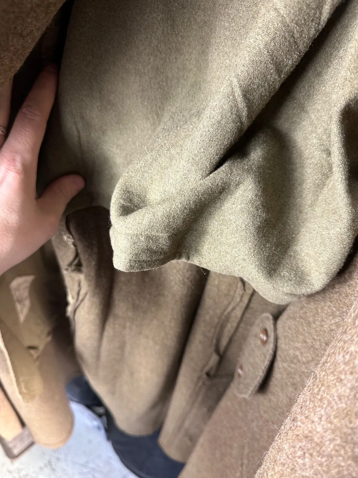 Original WW2 British Army Soldiers Greatcoat - US MADE - 1943 Dated Lend Lease