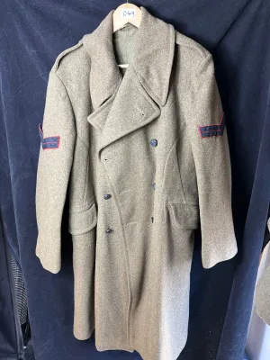Original WW2 British Army Soldiers Greatcoat - US MADE - 1943 Dated Lend Lease
