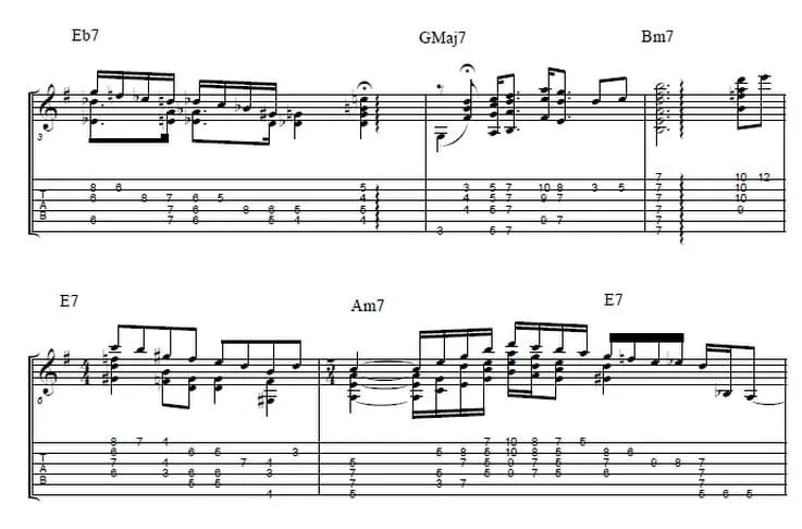 Out Of Nowhere Chord Melody Solo
