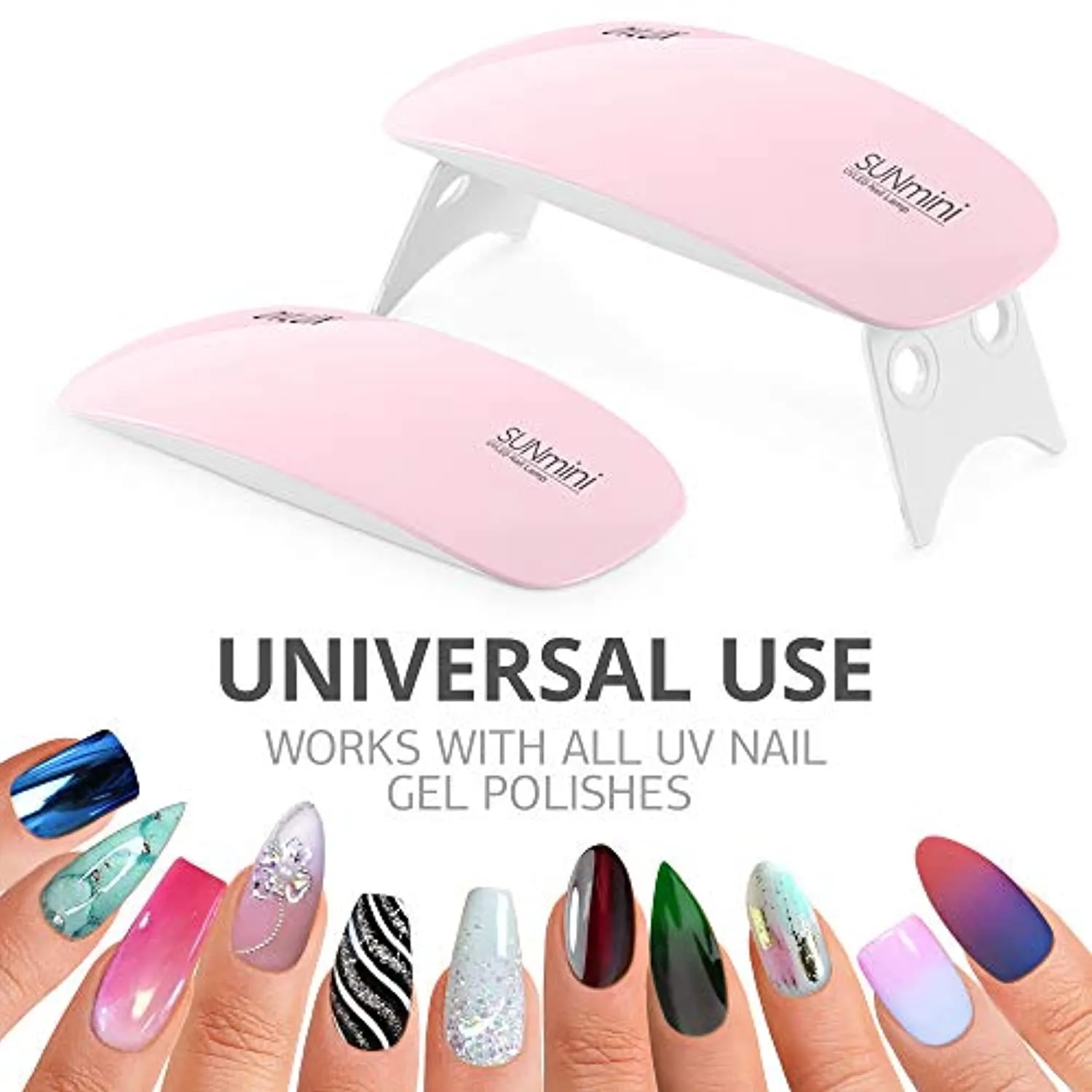 OVLUX Mini UV LED Nail Lamp USB Portable Gel Curing Lamp Pocket Size Mini Nail Dryer Nail UV Light (Pink)