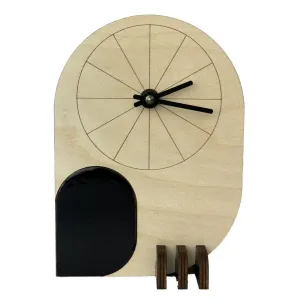 Owl table clock - birch