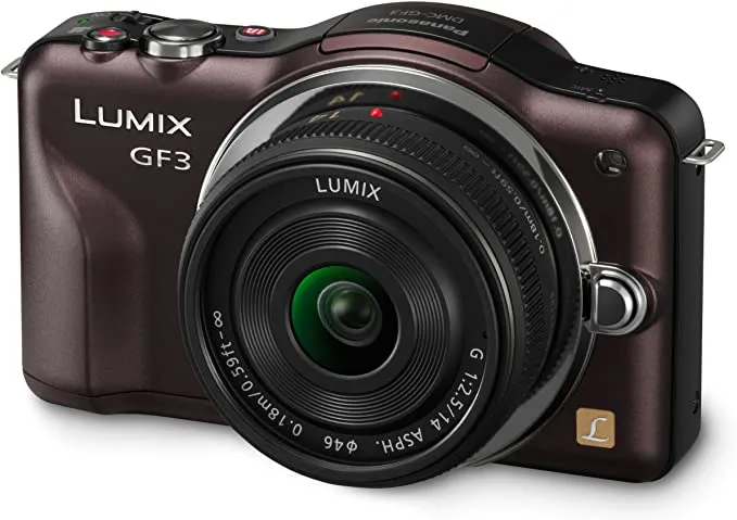 Panasonic Lumix DMC-GF3 Digital Camera with 14mm Lens (Brown)
