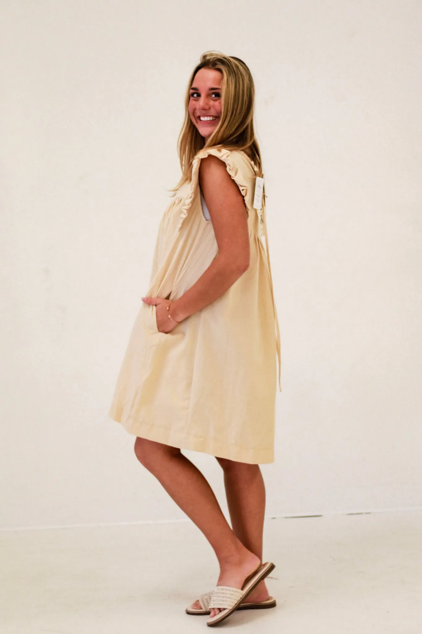 Party Pursuit Mini Dress in Vanilla