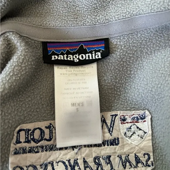 Patagonia Full Zip Fleece Jacket University of Penn Wharton School gray size S