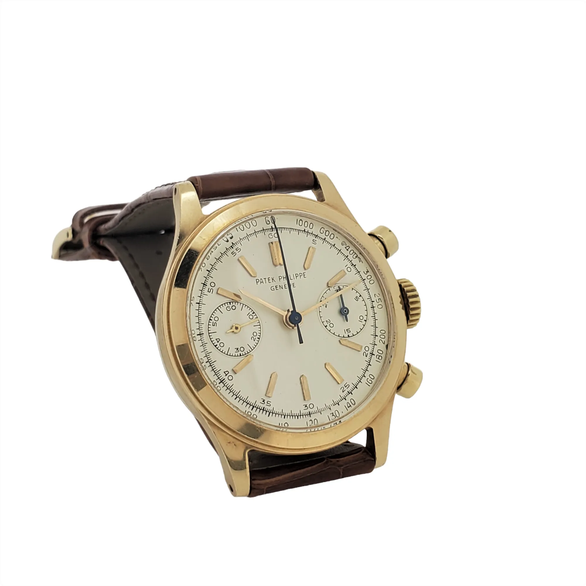 Patek Philippe 1463J water resistant Chronograph Watch, Circa 1966 Unpolished Not for Sale