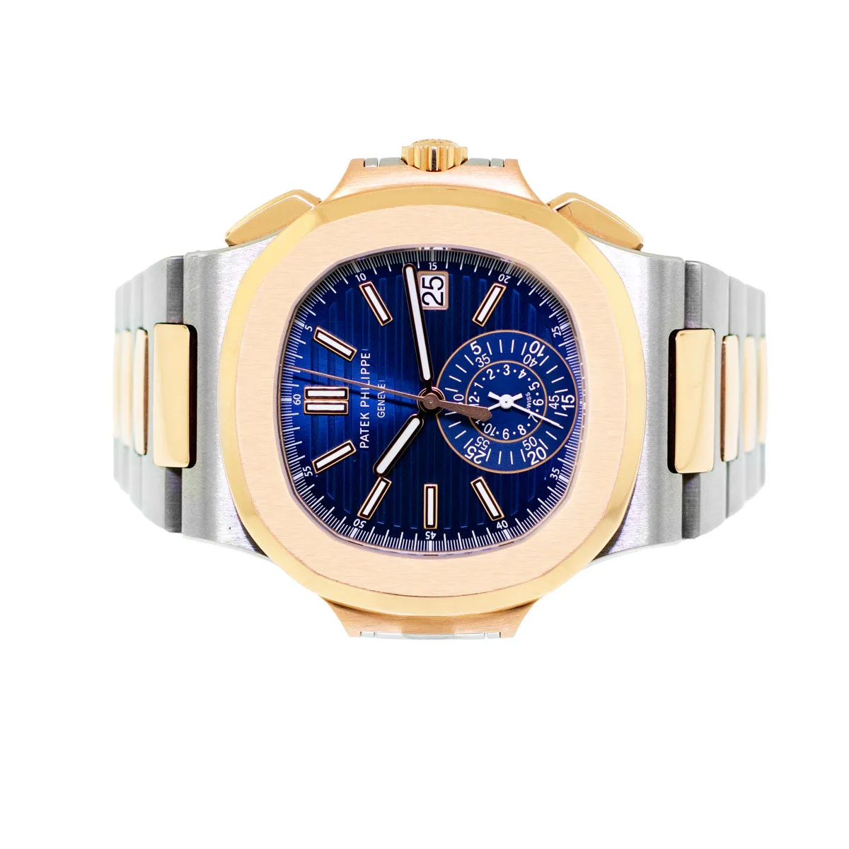 Patek Philippe Nautilus Rose Gold & Steel Blue Index Dial & Rose Gold Bezel 5980/1AR