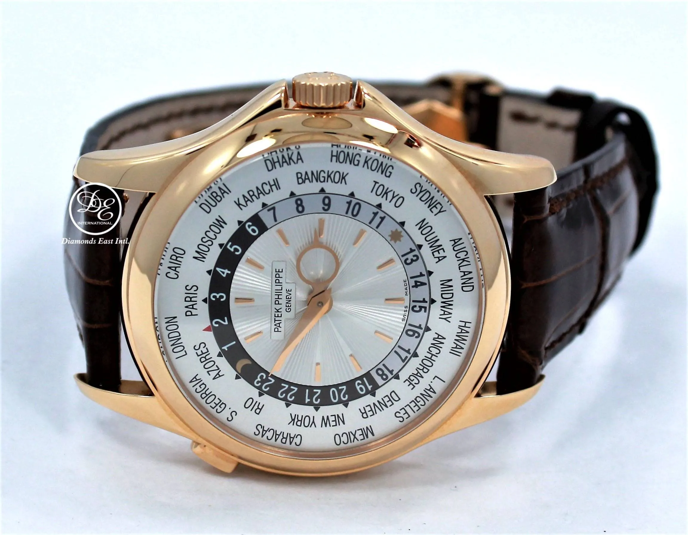 Patek Philippe World Time 5130R 18K Rose Gold  Mechanical Silver Dial BOX/PAPERS