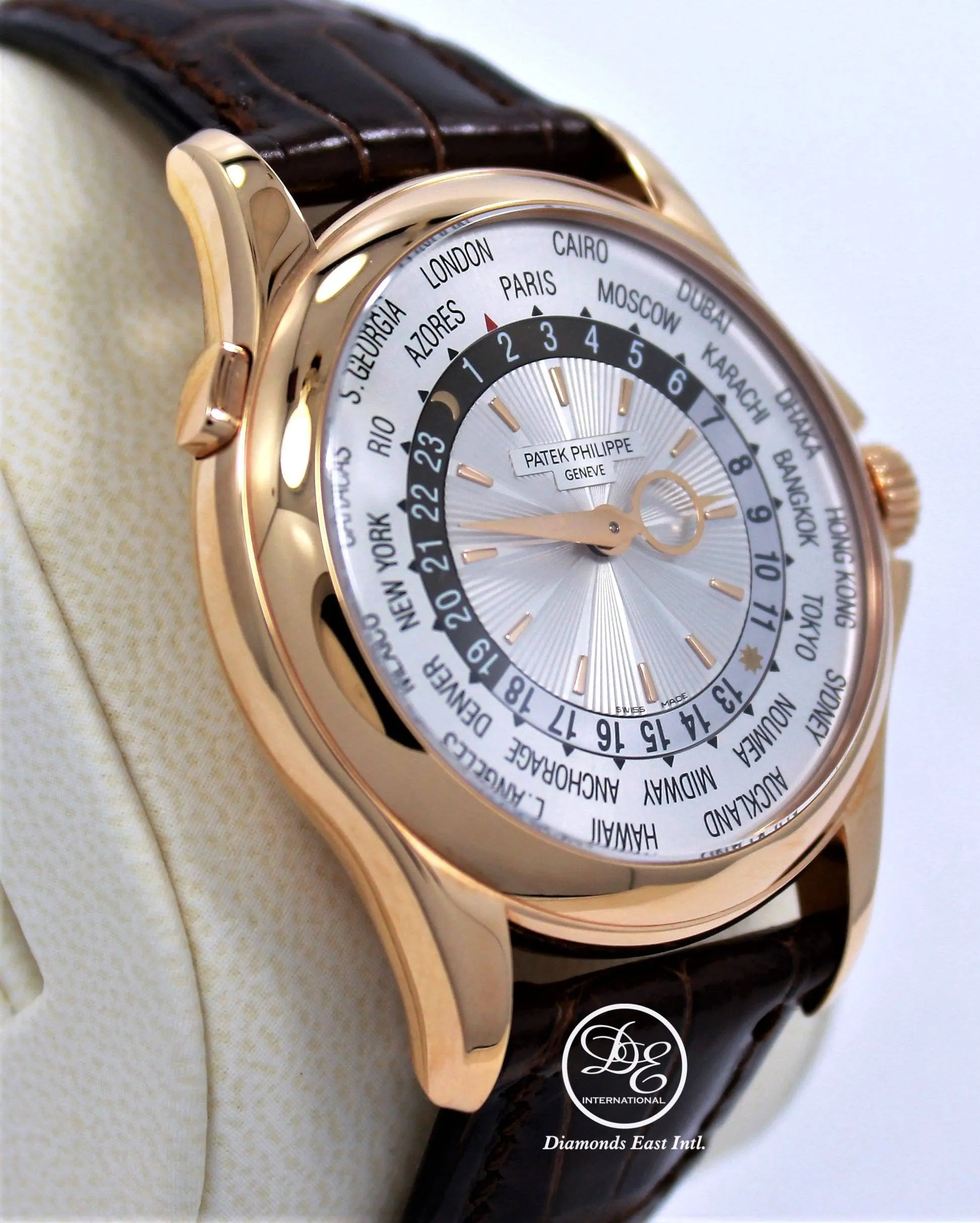 Patek Philippe World Time 5130R 18K Rose Gold  Mechanical Silver Dial BOX/PAPERS