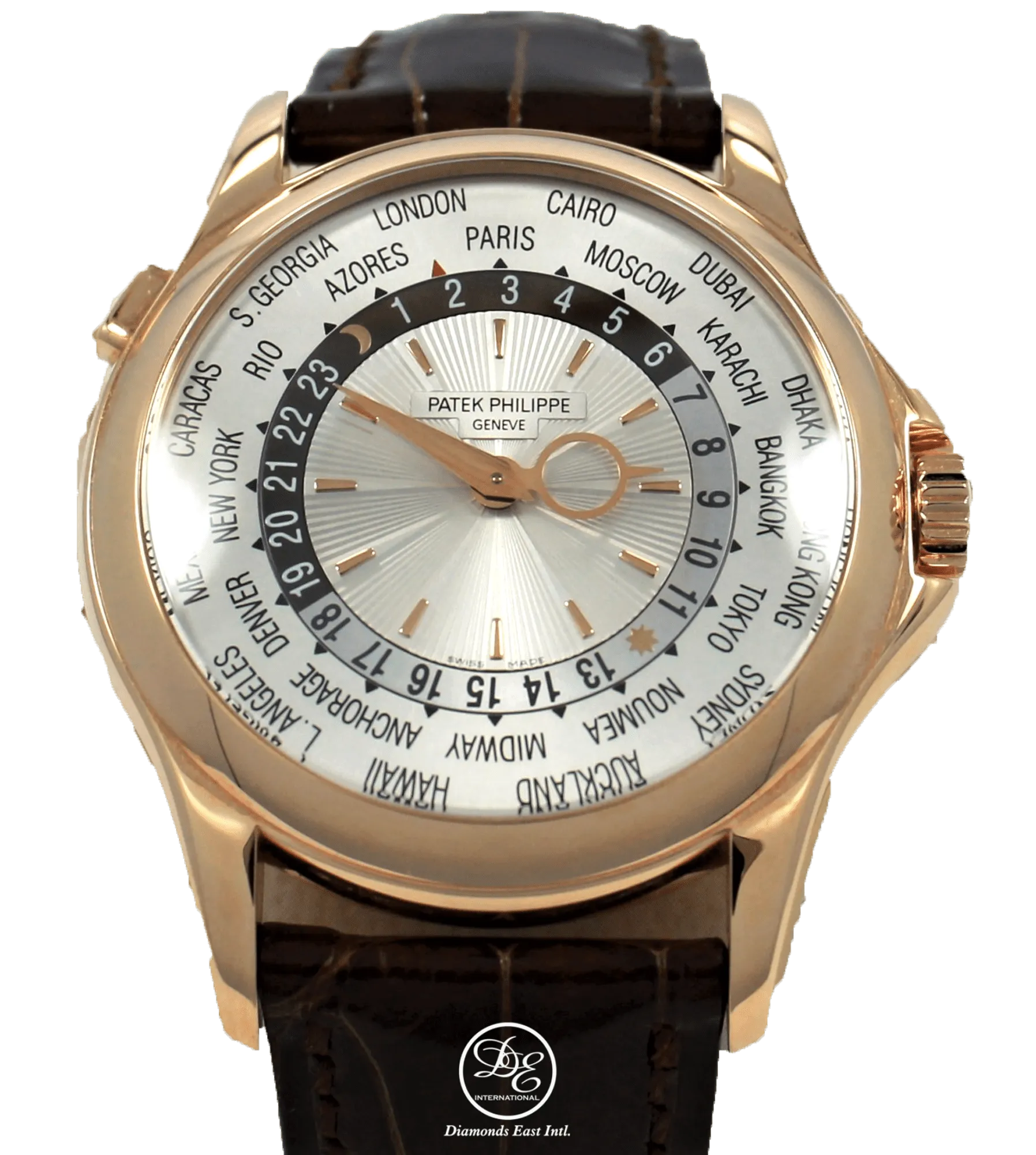 Patek Philippe World Time 5130R 18K Rose Gold  Mechanical Silver Dial BOX/PAPERS