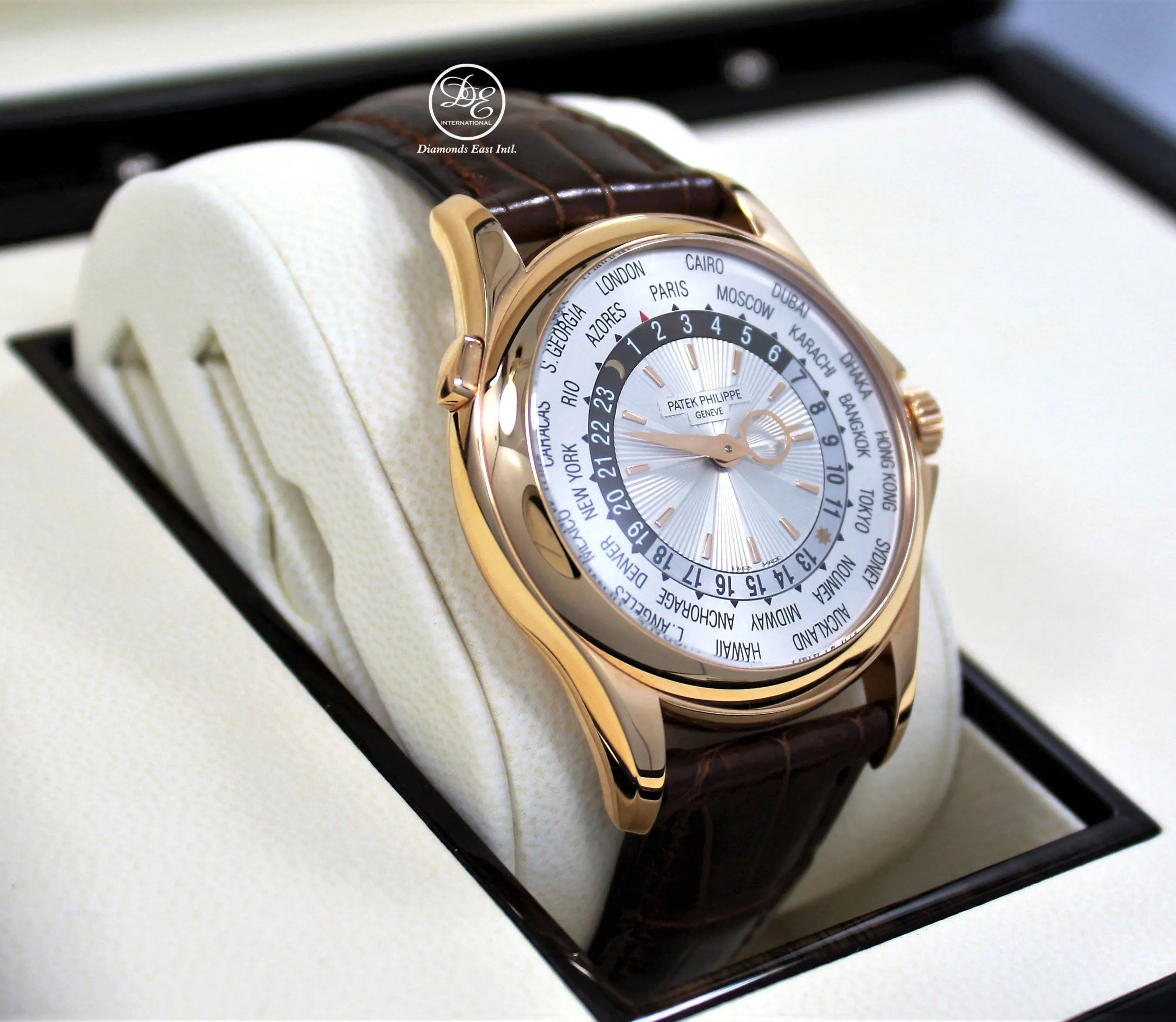 Patek Philippe World Time 5130R 18K Rose Gold  Mechanical Silver Dial BOX/PAPERS